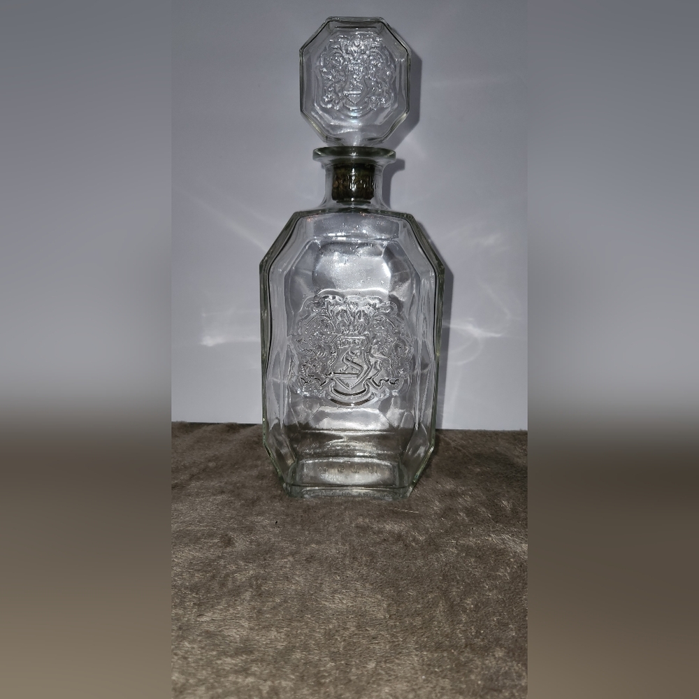Clear Glass Embossed Bottle